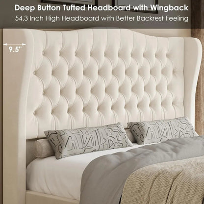 Luxurious Velvet King Bed Frame