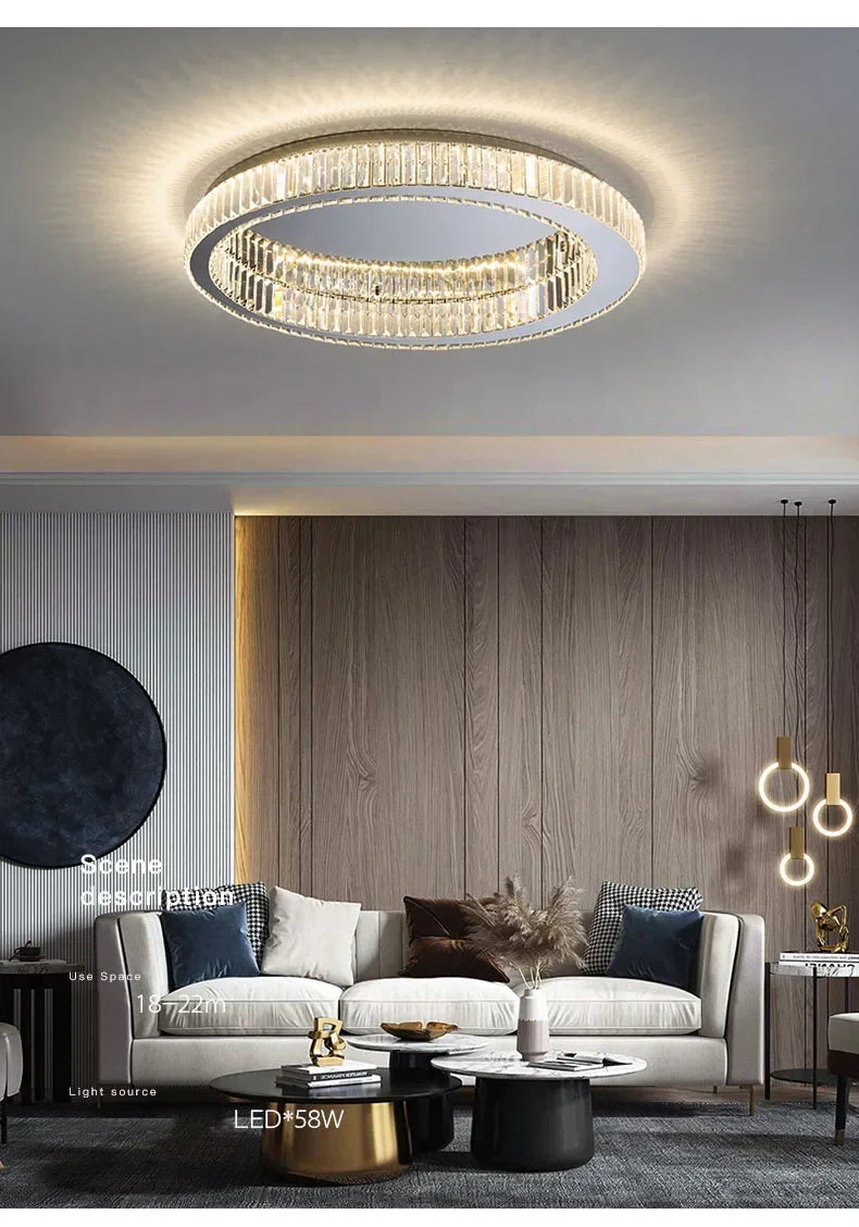 Luxury Crystal Ceiling Lamp, Dimmable