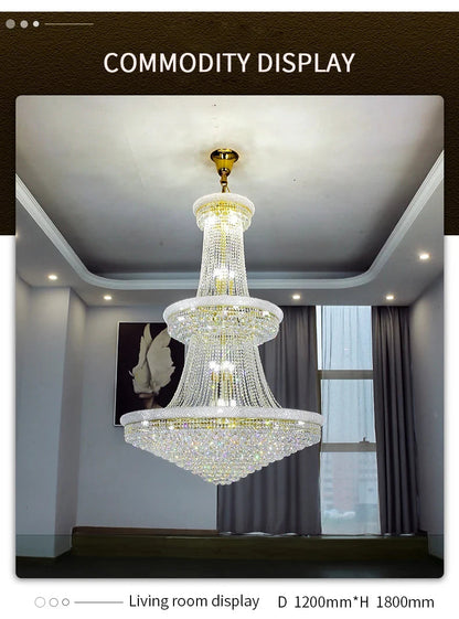 Luxury Crystal Chandelier for High Ceilings