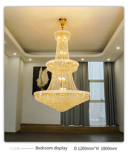 Luxury Crystal Chandelier for High Ceilings