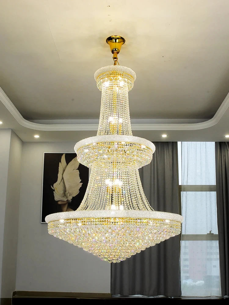 Luxury Crystal Chandelier for High Ceilings