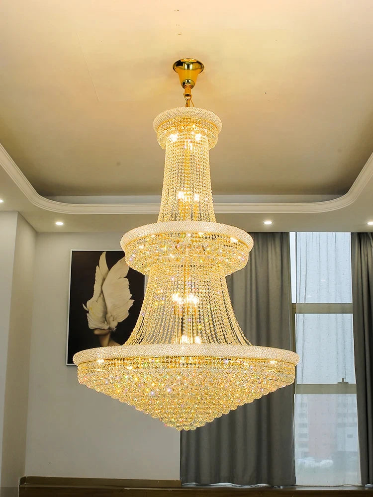 Luxury Crystal Chandelier for High Ceilings