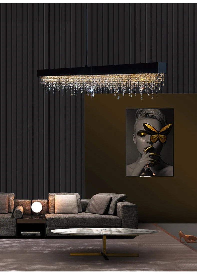 Luxury Crystal LED Chandelier - Gold/Black