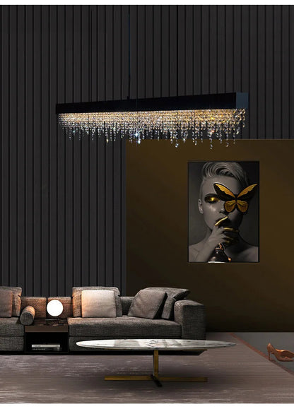 Luxury Crystal LED Chandelier - Gold/Black