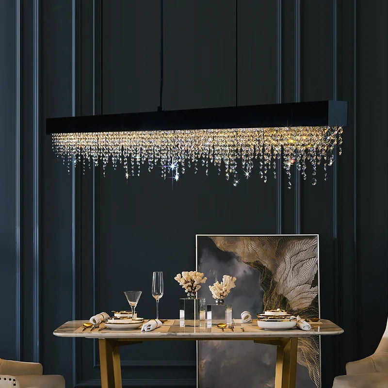 Luxury Crystal LED Chandelier - Gold/Black