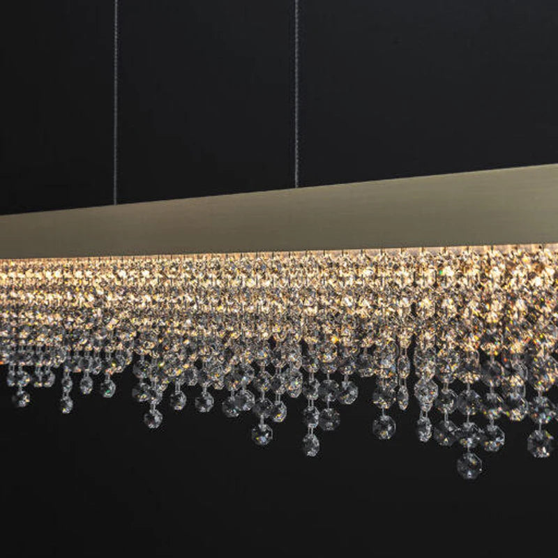 Luxury Crystal LED Chandelier - Gold/Black