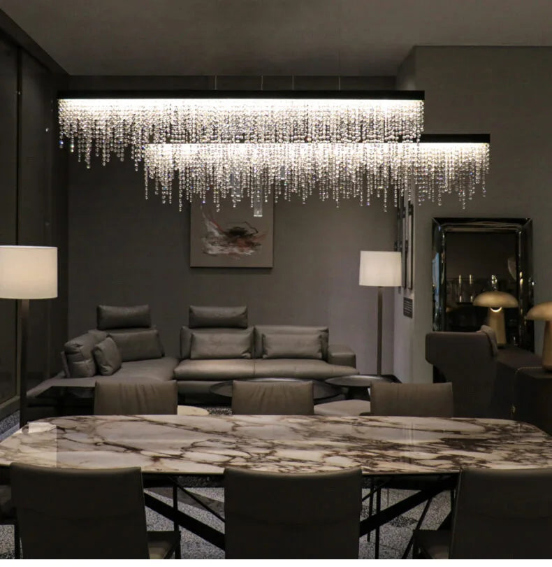 Luxury Crystal LED Chandelier - Gold/Black