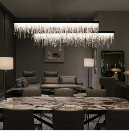 Luxury Crystal LED Chandelier - Gold/Black