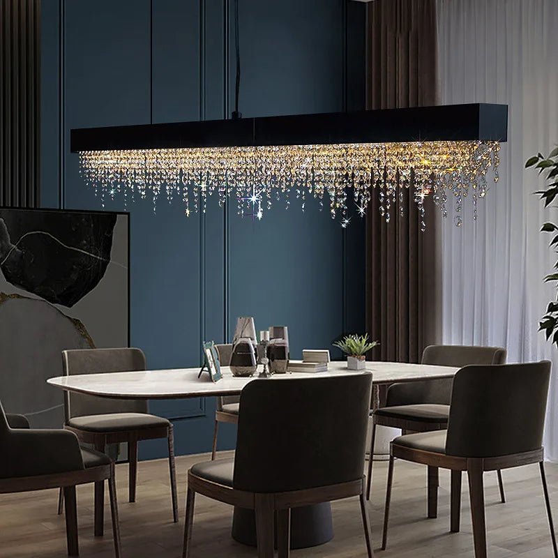 Luxury Crystal LED Chandelier - Gold/Black