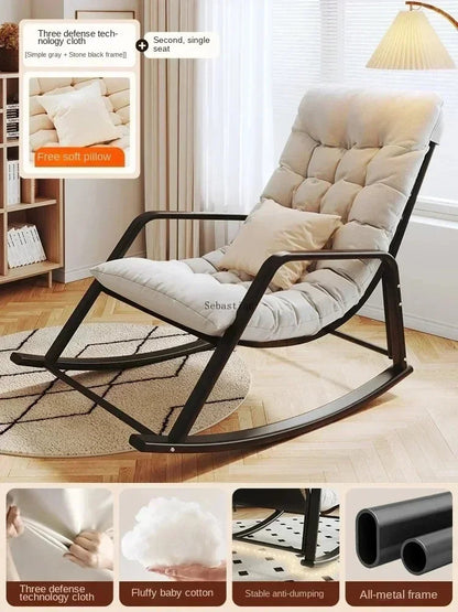 Luxury Fabric Rocking Living Room Chair