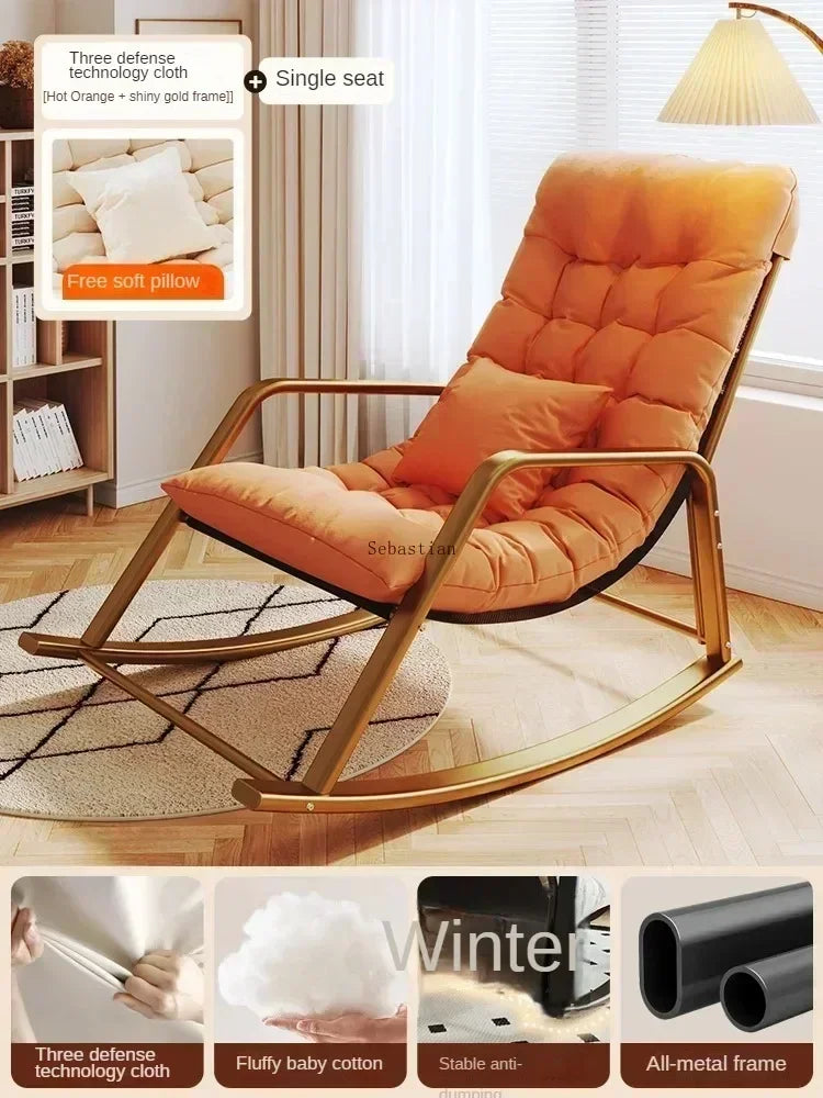 Luxury Fabric Rocking Living Room Chair