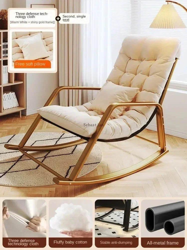 Luxury Fabric Rocking Living Room Chair