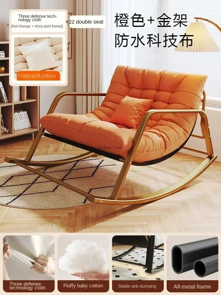 Luxury Fabric Rocking Living Room Chair