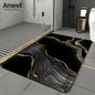 Luxury Gold Black Marble Bath Mat