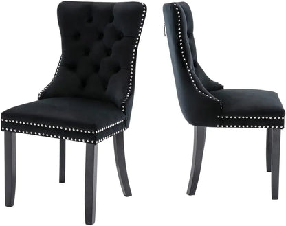 Luxury Grey Velvet Dining Chairs Set