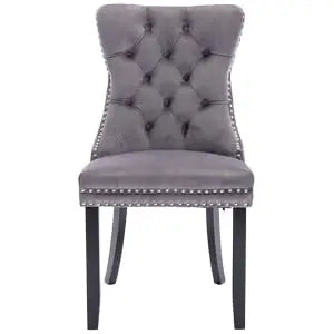 Luxury Grey Velvet Dining Chairs Set