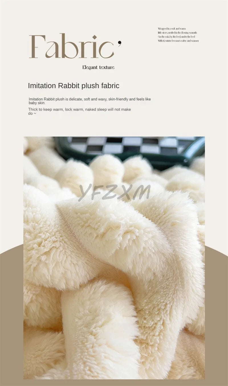 Luxury Imitation Rabbit Velvet Blanket