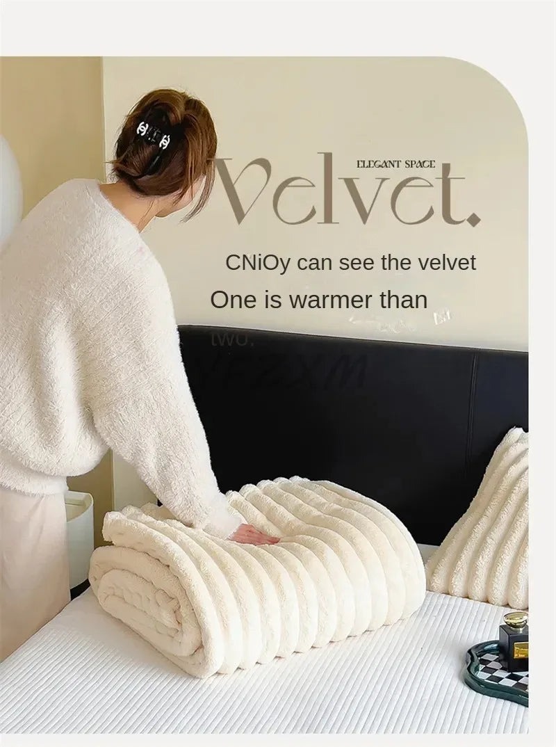 Luxury Imitation Rabbit Velvet Blanket