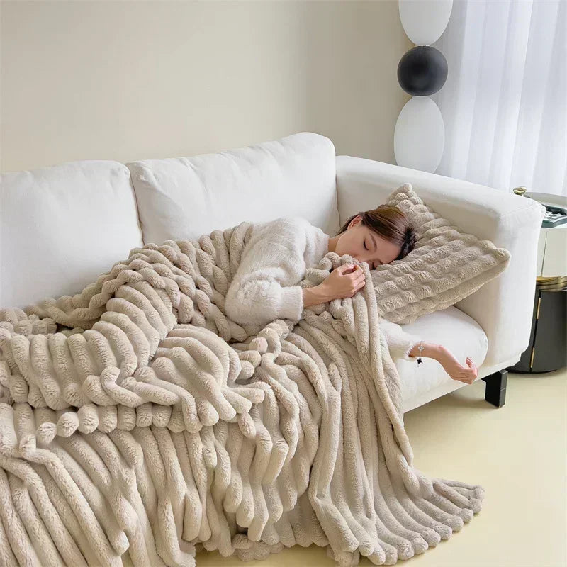 Luxury Imitation Rabbit Velvet Blanket