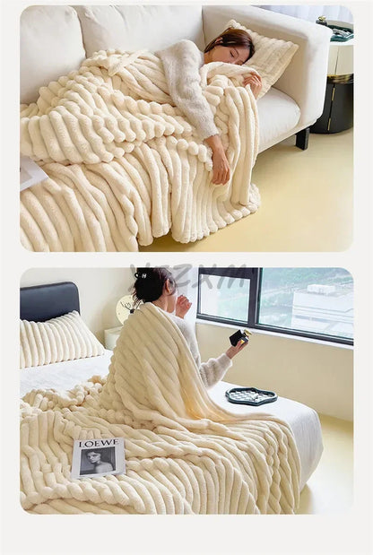 Luxury Imitation Rabbit Velvet Blanket