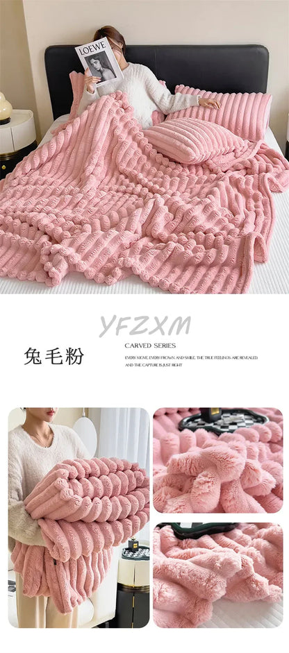 Luxury Imitation Rabbit Velvet Blanket