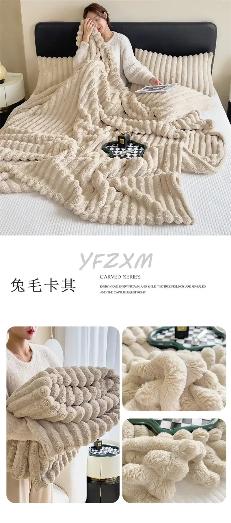 Luxury Imitation Rabbit Velvet Blanket