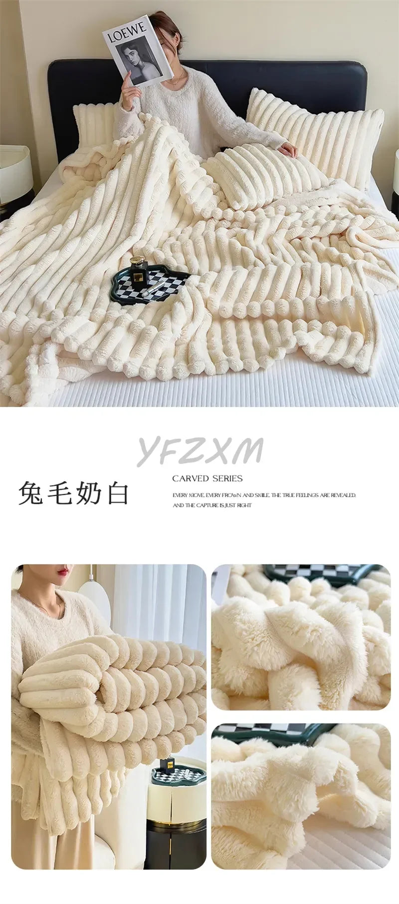 Luxury Imitation Rabbit Velvet Blanket