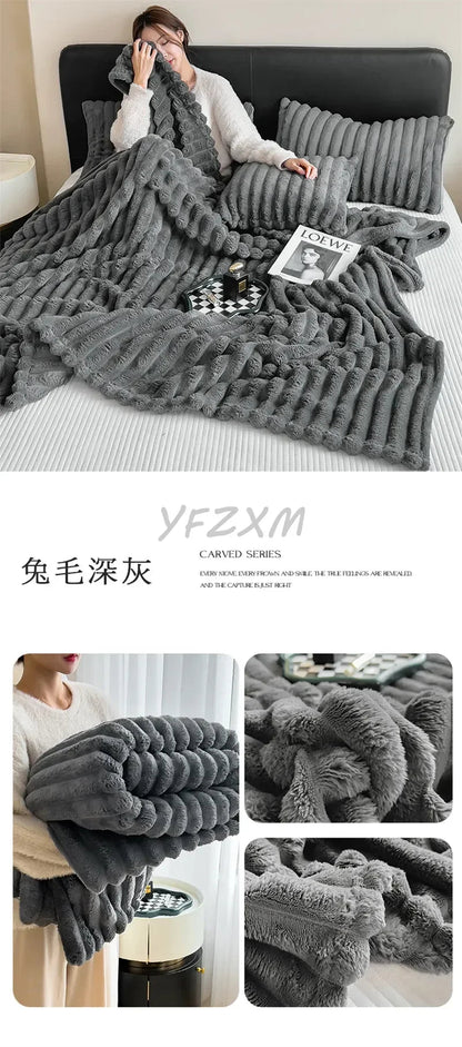 Luxury Imitation Rabbit Velvet Blanket