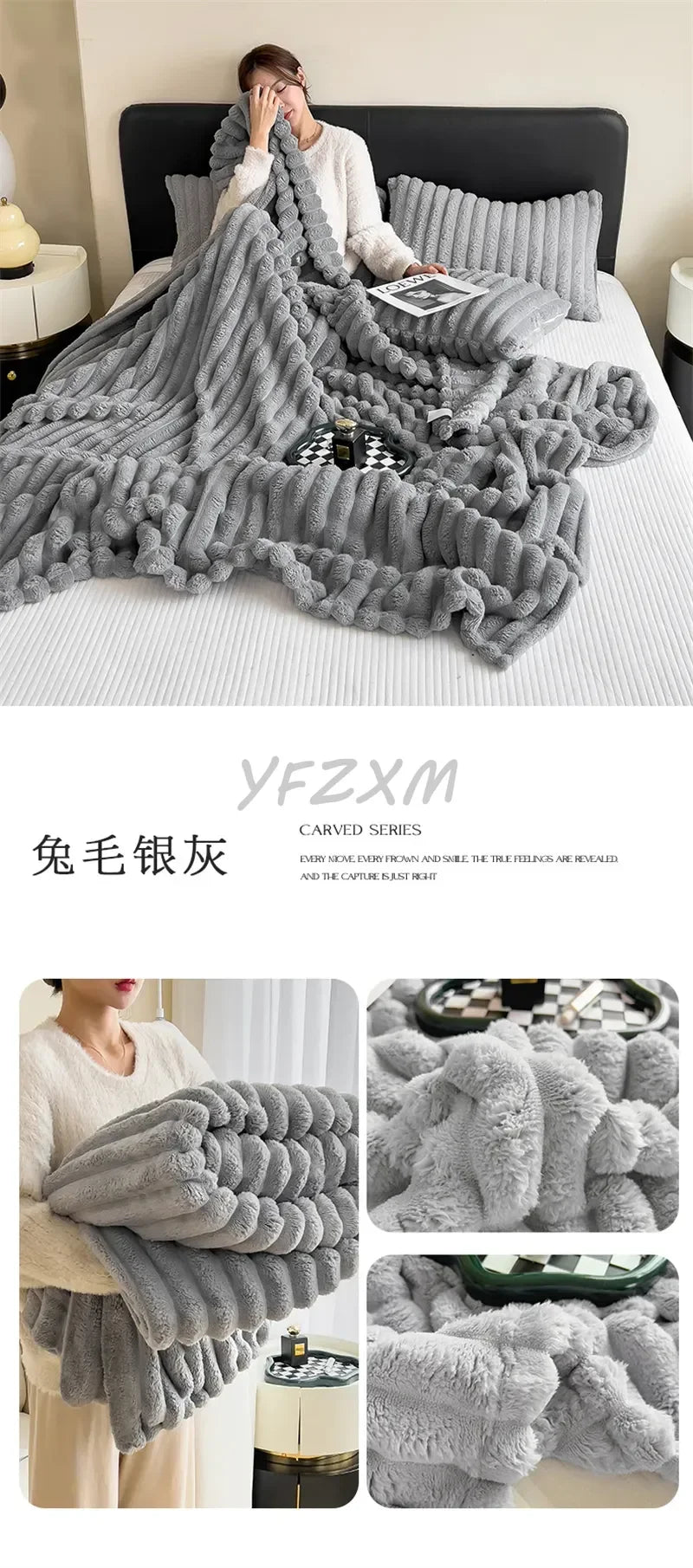 Luxury Imitation Rabbit Velvet Blanket