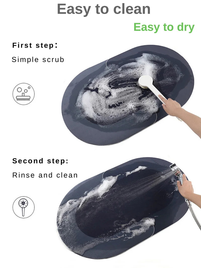 Luxury Marble Anti-Slip Bath Mat