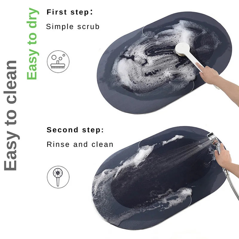 Luxury Marble Anti-Slip Bath Mat