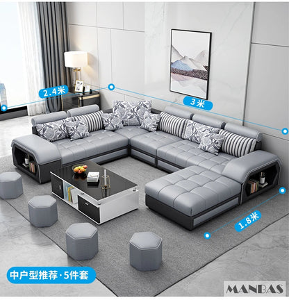 MINGDIBAO U-Shaped Fabric Sofa Set