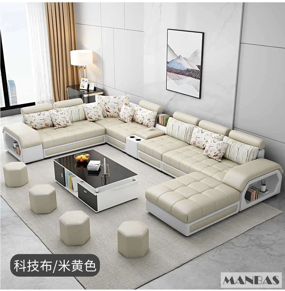 MINGDIBAO U-Shaped Fabric Sofa Set