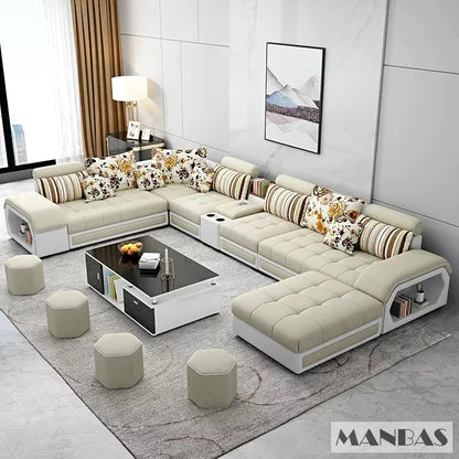 MINGDIBAO U-Shaped Fabric Sofa Set