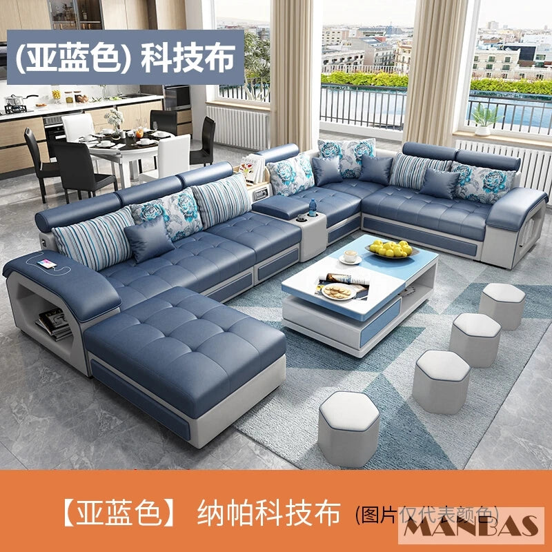 MINGDIBAO U-Shaped Fabric Sofa Set