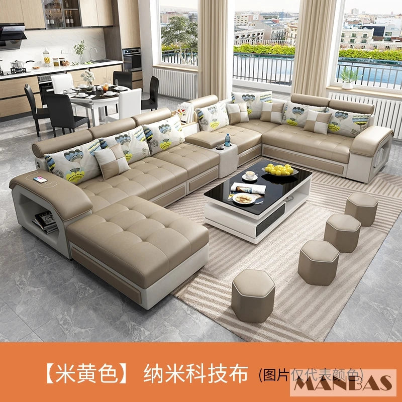 MINGDIBAO U-Shaped Fabric Sofa Set