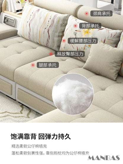 MINGDIBAO U-Shaped Fabric Sofa Set