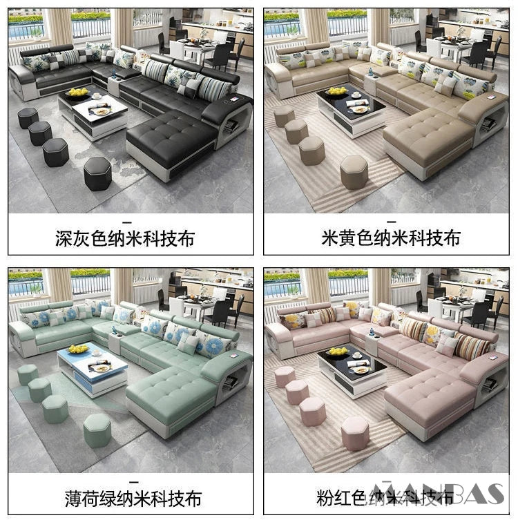 MINGDIBAO U-Shaped Fabric Sofa Set