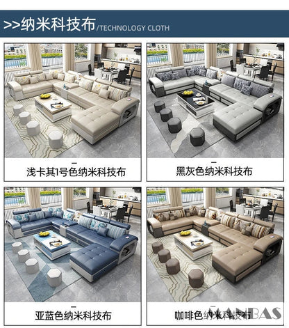 MINGDIBAO U-Shaped Fabric Sofa Set