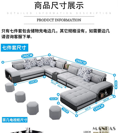 MINGDIBAO U-Shaped Fabric Sofa Set