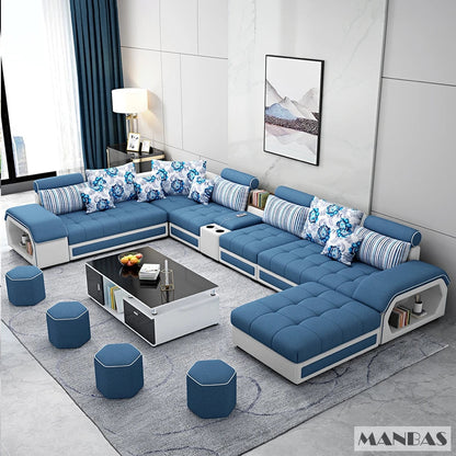 MINGDIBAO U-Shaped Fabric Sofa Set