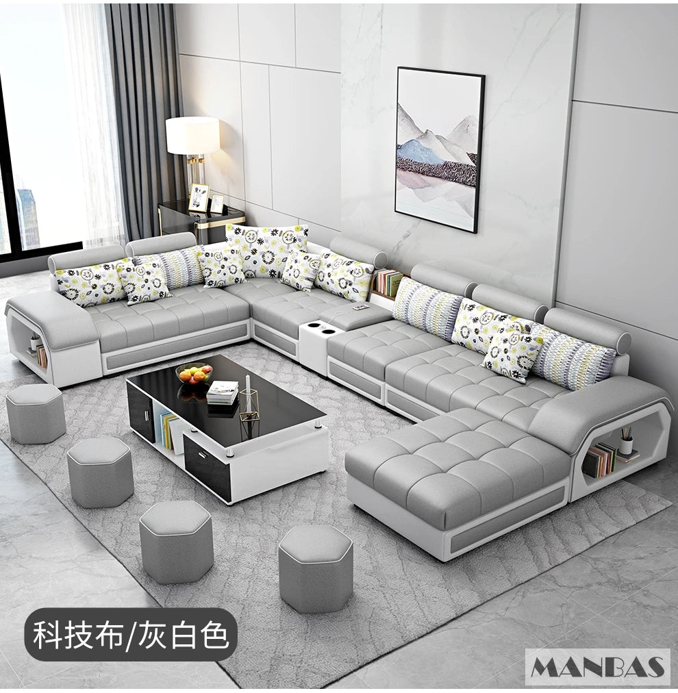 MINGDIBAO U-Shaped Fabric Sofa Set