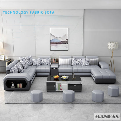 MINGDIBAO U-Shaped Fabric Sofa Set