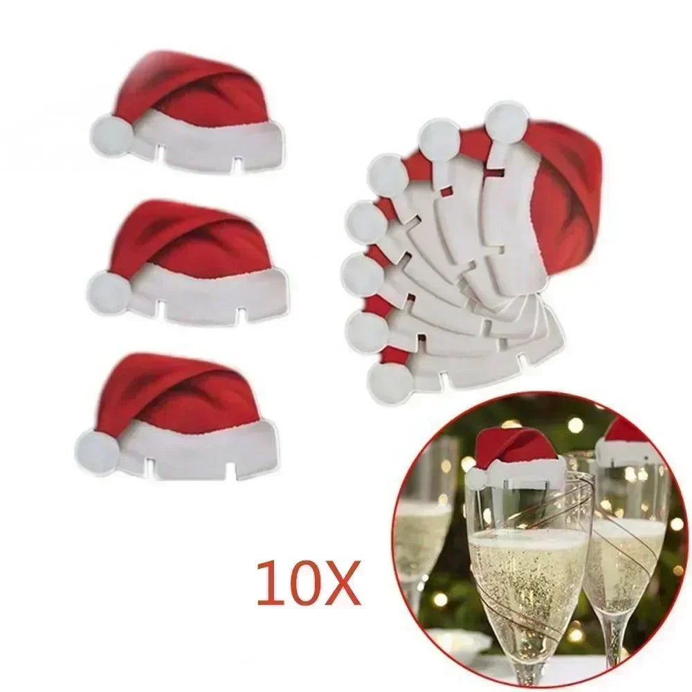 MOONBIFFY Christmas Wine Glass Ornaments