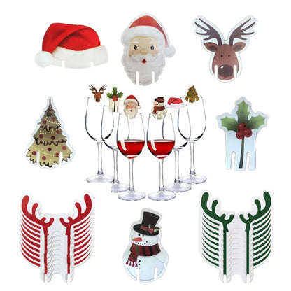 MOONBIFFY Christmas Wine Glass Ornaments