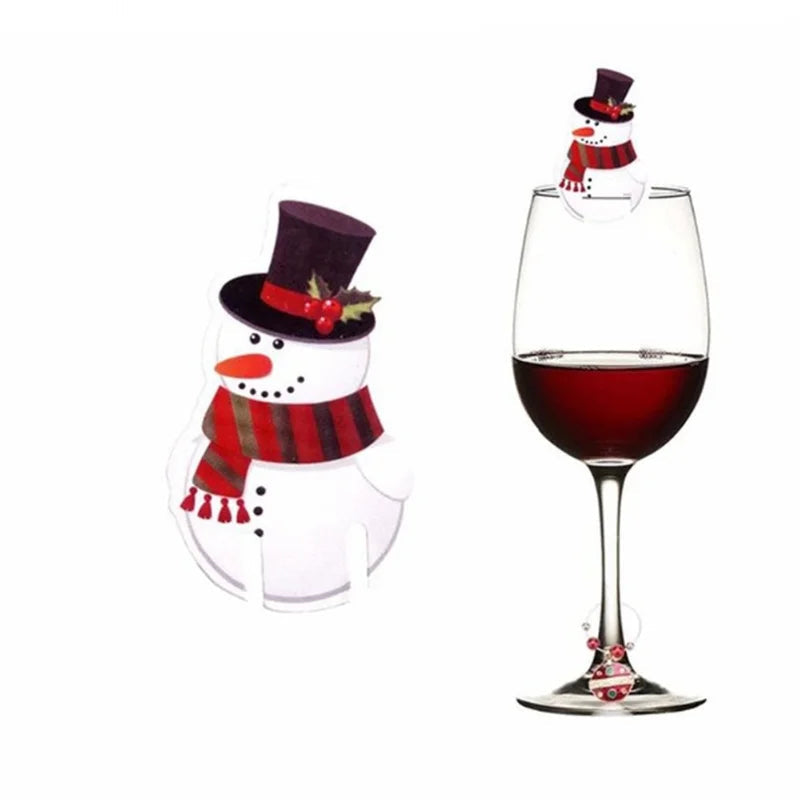 MOONBIFFY Christmas Wine Glass Ornaments