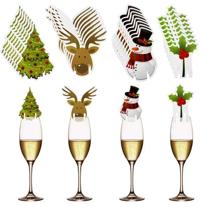 MOONBIFFY Christmas Wine Glass Ornaments