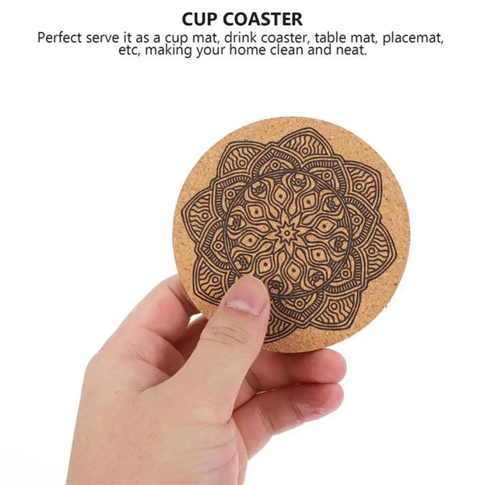 Mandala Design Wooden Coasters Set