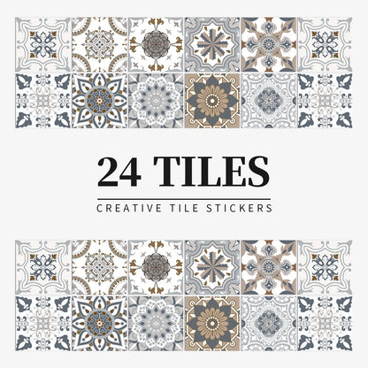 Mandala Retro Pattern Glossy Tile Stickers