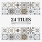 Mandala Retro Pattern Glossy Tile Stickers